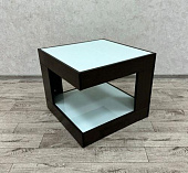 Стол журнальный Георгин-02 с фотопечатью 2 стекла (Венге/Белый) РАСПРОДАЖА