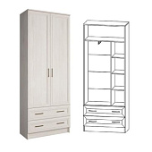 Шкаф комбинированный Принцесса ПРН-11 (Ясень анкор белый)