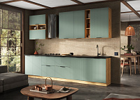 Фальшпанель на верхние горизонтальные глубокие модули 358 Кухня Татами (3D/Милано Малахит)