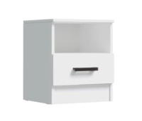 Тумба прикроватная Эко Белый гладкий бел.  фон