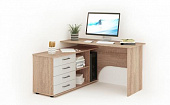 Стол компьютерный угловой Гарвард левый 130*120 (Дуб сонома/Белый)
