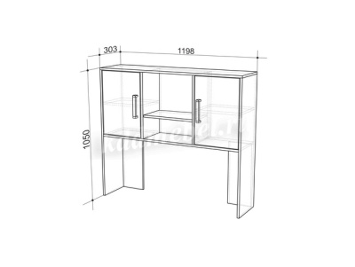 Надстройка стола компьютерного Лайт-2 (Дуб сонома/Белый)