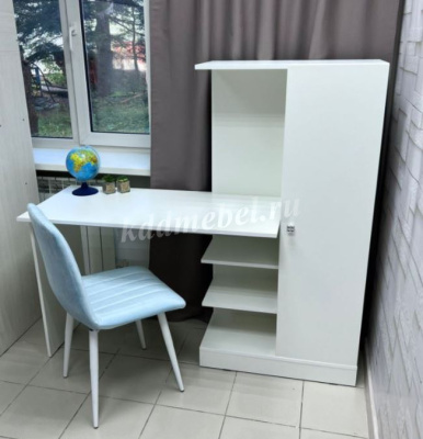 Стол компьютерный Квартет-6 (Белый древесные поры)