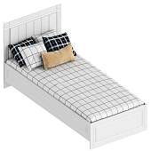 Кровать Вита 0.9 с ортопедическим основанием (Белый лофт/Софт айс)
