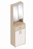 Тумба с зеркалом Граф (Дуб баррик/Перламутр)