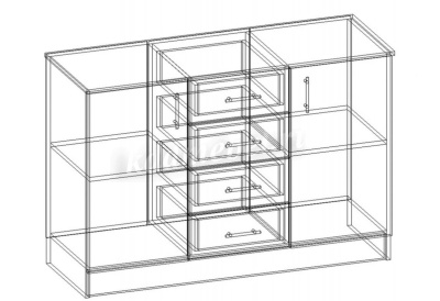 Комод КМ-02 Р (Дуб сонома/Белый)