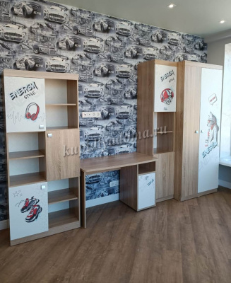 Стеллаж Энерджи (Дуб сонома/Белый)