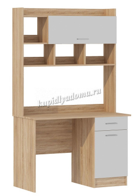 Стол компьютерный ПКС-2 (Дуб сонома/Белый глянец)