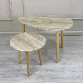 Стол журнальный Грета-2 двойной МДФ (Мелфорд/Опора дерево)