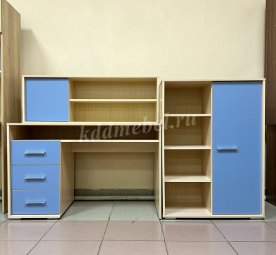 Уголок школьника Паскаль СТ-104 (Дуб молочный/Синий)