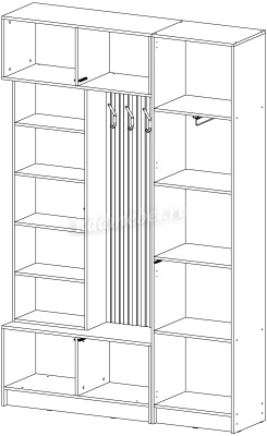 Прихожая Бавария (Дуб вотан/Графит)