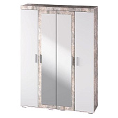 Шкаф Инстайл 4-х створчатый с полками ШК-31 (Бетон/Белый)