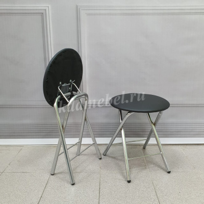 Табурет Сигма (Черный/Хром)