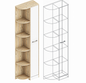 Шкаф-стеллаж Милана правый (Гаскон пайн/Белый лофт)