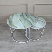 Стол журнальный Георгин-08 с фотопечатью (Белый/2706/Белый)