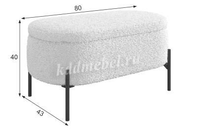 Пуф Барни (Белый плюш)