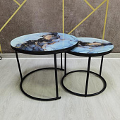 Стол журнальный Георгин-08 с фотопечатью (Венге/2673/Черный)