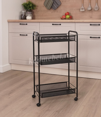Этажерка Ладья-2К на колесиках (Черный)