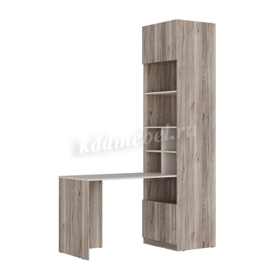 Стол письменный-шкаф Урбан (Дуб смоки/Кашемир) 