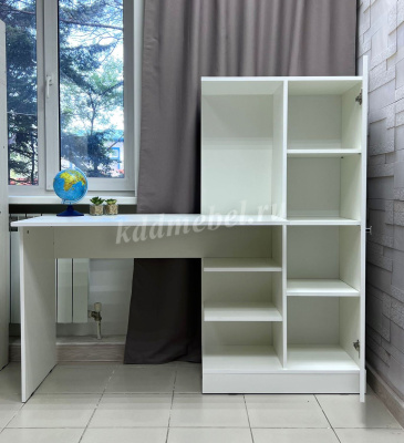 Стол компьютерный Квартет-6 (Белый древесные поры)