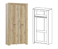 Шкаф Квадро-18 2-х створчатый (Дуб Делано светлый)
