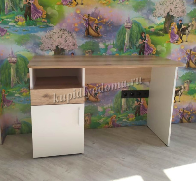 Стол письменный Геометрия-9 (Белый/Делано светлый)