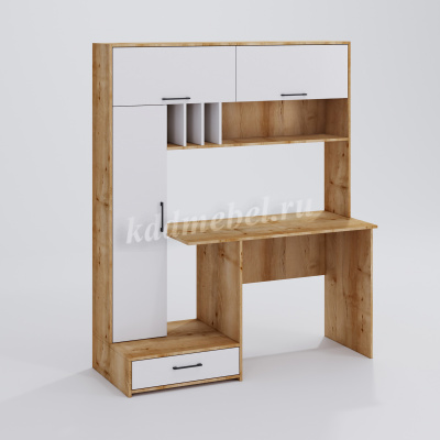 Стол компьютерный Лайт (Дуб крафт золотой/Белый)