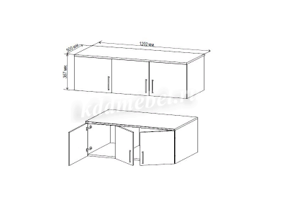Антресоль Этюд 1200 (Орех селект)